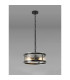 Butler 35cm Pendant 2 Light E27 Matt Black / Cobbled Clear (D) Glass-3