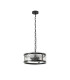 Butler 35cm Pendant 2 Light E27 Matt Black / Cobbled Clear (D) Glass-4