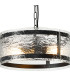Butler 35cm Pendant 2 Light E27 Matt Black / Cobbled Clear (D) Glass-6