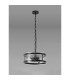 Butler 35cm Pendant 2 Light E27 Matt Black / Cobbled Clear (D) Glass-7