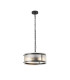 Butler 35cm Pendant 2 Light E27 Matt Black / Seeded Clear (E) Glass-1