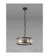 Butler 35cm Pendant 2 Light E27 Matt Black / Seeded Clear (E) Glass-3