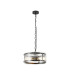 Butler 35cm Pendant 2 Light E27 Matt Black / Rippled Clear (F) Glass-1