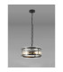 Butler 35cm Pendant 2 Light E27 Matt Black / Rippled Clear (F) Glass-3