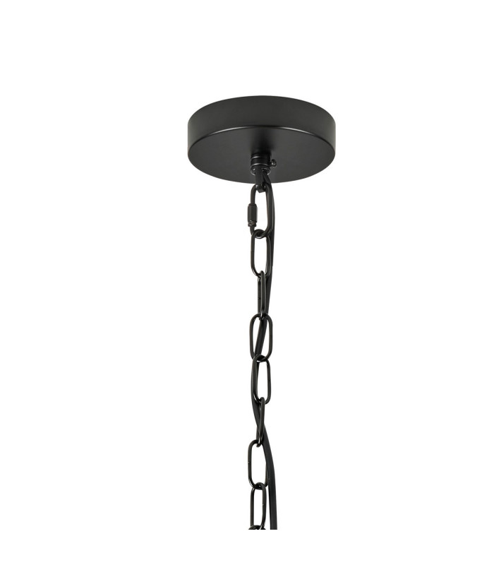 Butler 35cm Pendant 2 Light E27 Matt Black / Rippled Clear (F) Glass-5