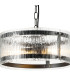 Butler 35cm Pendant 2 Light E27 Matt Black / Rippled Clear (F) Glass-6