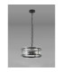 Butler 35cm Pendant 2 Light E27 Matt Black / Rippled Clear (F) Glass-7