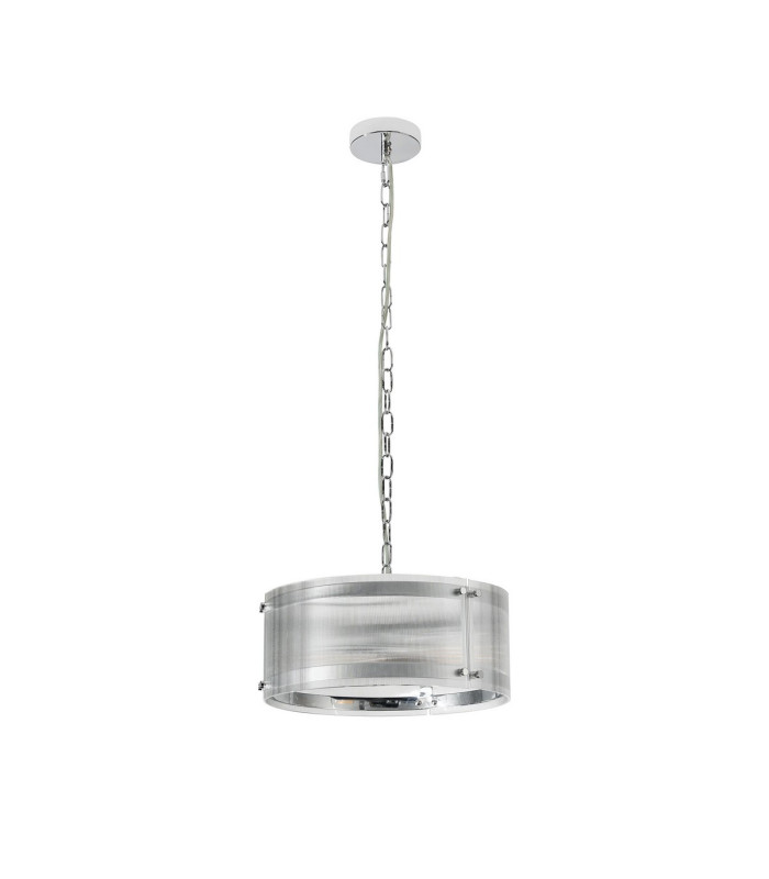 Butler 35cm Pendant 2 Light E27 Polished Chrome / Narrow Ribbed Clear (B) Glass-4