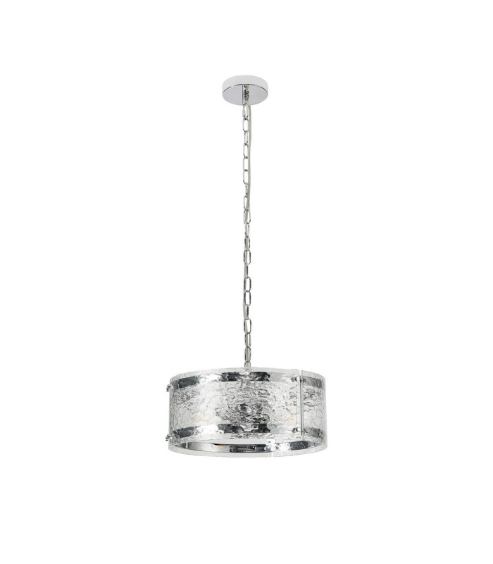 Butler 35cm Pendant 2 Light E27 Polished Chrome / Cobbled Clear (D) Glass-4