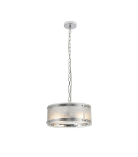 Butler 35cm Pendant 2 Light E27 Polished Chrome / Seeded Clear (E) Glass-1