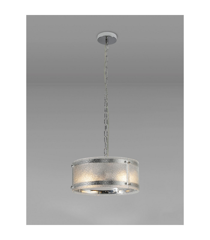 Butler 35cm Pendant 2 Light E27 Polished Chrome / Seeded Clear (E) Glass-3