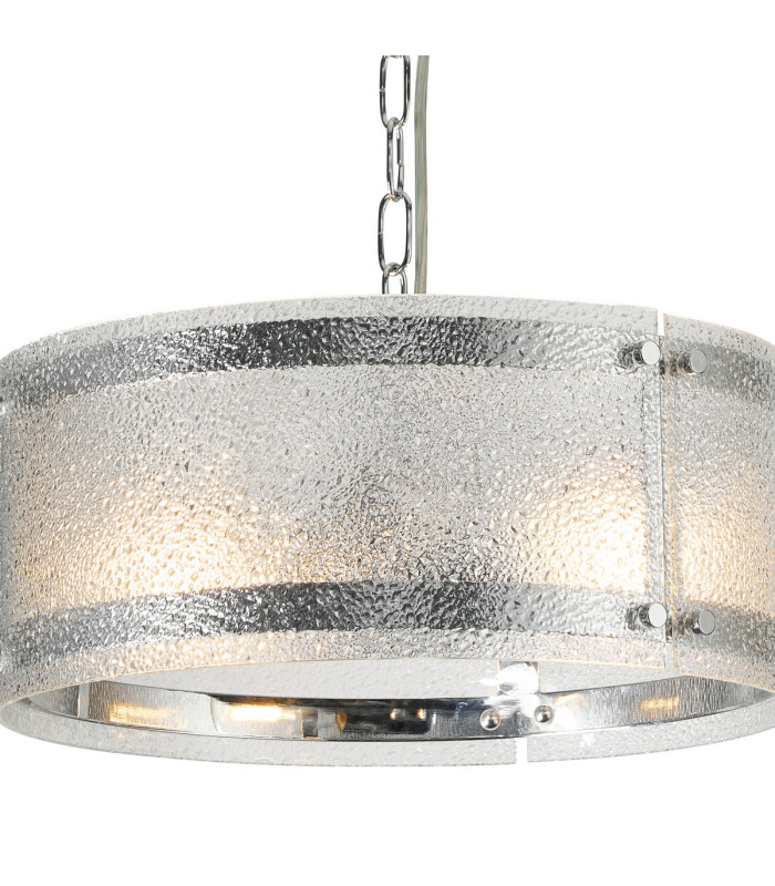 Butler 35cm Pendant 2 Light E27 Polished Chrome / Seeded Clear (E) Glass-6