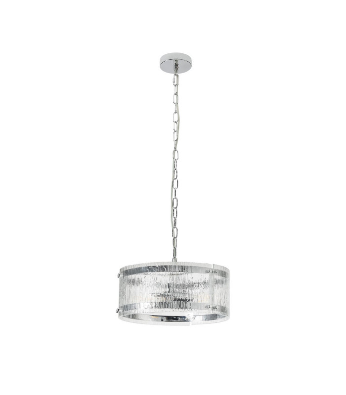 Butler 35cm Pendant 2 Light E27 Polished Chrome / Rippled Clear (F) Glass-4