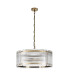 Butler 56.5cm Pendant 4 Light E27 Antique Brass / Narrow Ribbed Clear (B) Glass-4