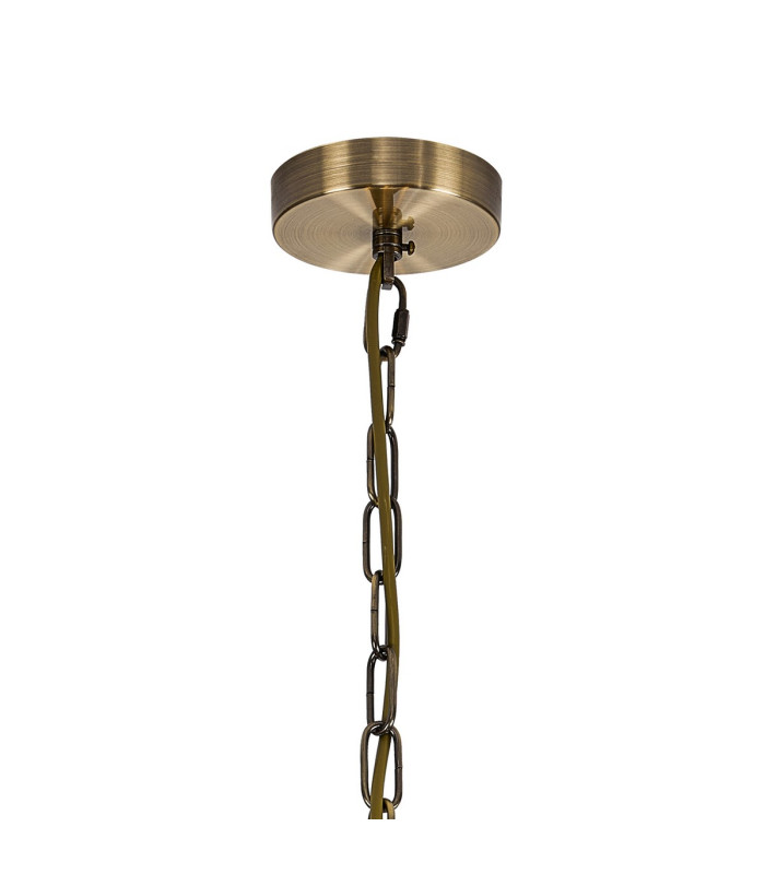 Butler 56.5cm Pendant 4 Light E27 Antique Brass / Narrow Ribbed Clear (B) Glass-5