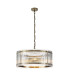 Butler 56.5cm Pendant 4 Light E27 Antique Brass / Wide Ribbed Clear (C) Glass-1