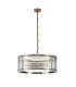 Butler 56.5cm Pendant 4 Light E27 Antique Brass / Wide Ribbed Clear (C) Glass-4