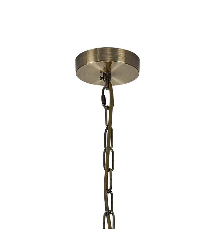 Butler 56.5cm Pendant 4 Light E27 Antique Brass / Wide Ribbed Clear (C) Glass-5