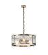 Butler 56.5cm Pendant 4 Light E27 Antique Brass / Cobbled Clear (D) Glass-1