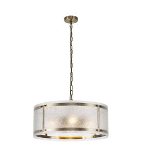 Butler 56.5cm Pendant 4 Light E27 Antique Brass / Seeded Clear (E) Glass-1