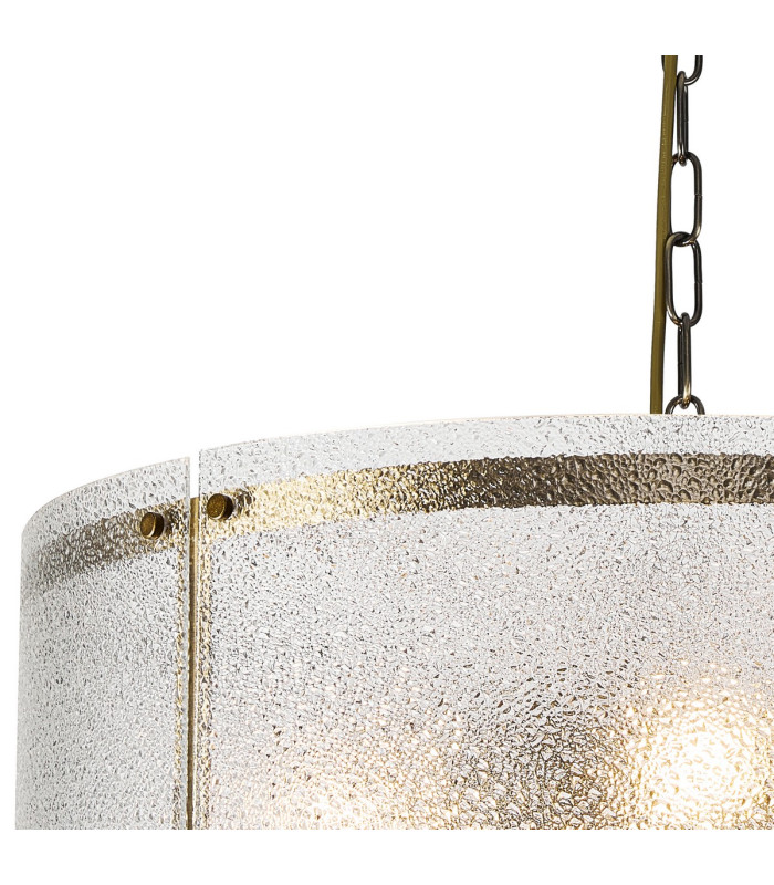 Butler 56.5cm Pendant 4 Light E27 Antique Brass / Seeded Clear (E) Glass-6