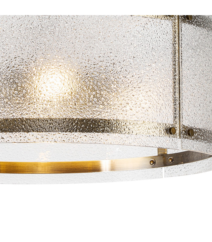 Butler 56.5cm Pendant 4 Light E27 Antique Brass / Seeded Clear (E) Glass-7
