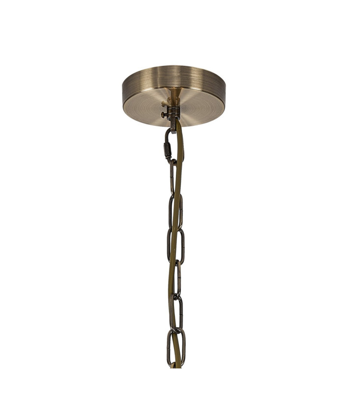 Butler 56.5cm Pendant 4 Light E27 Antique Brass / Rippled Clear (F) Glass-5
