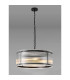 Butler 56.5cm Pendant 4 Light E27 Matt Black / Narrow Ribbed Clear (B) Glass-3