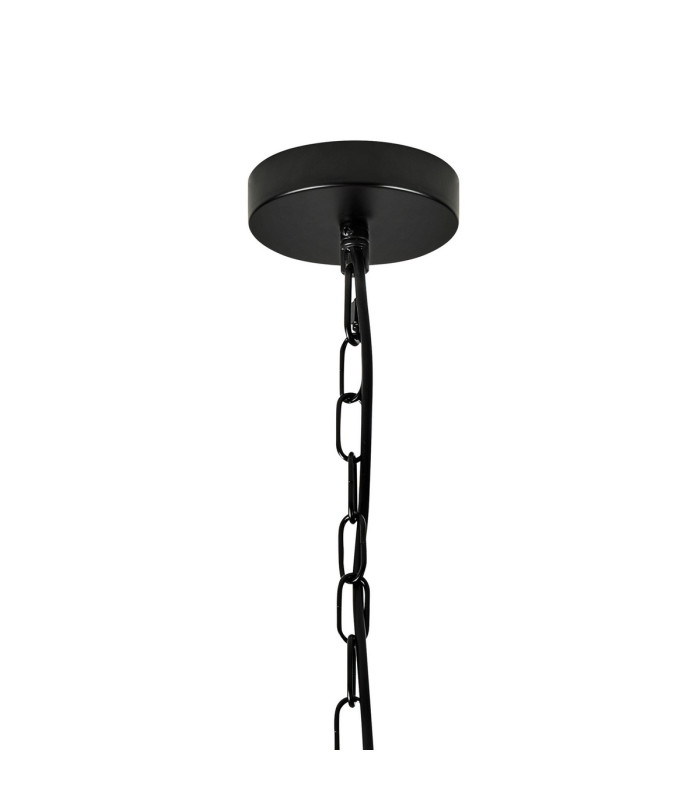 Butler 56.5cm Pendant 4 Light E27 Matt Black / Narrow Ribbed Clear (B) Glass-5