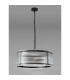 Butler 56.5cm Pendant 4 Light E27 Matt Black / Narrow Ribbed Clear (B) Glass-8