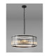 Butler 56.5cm Pendant 4 Light E27 Matt Black / Wide Ribbed Clear (C) Glass-3