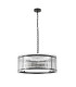 Butler 56.5cm Pendant 4 Light E27 Matt Black / Wide Ribbed Clear (C) Glass-4