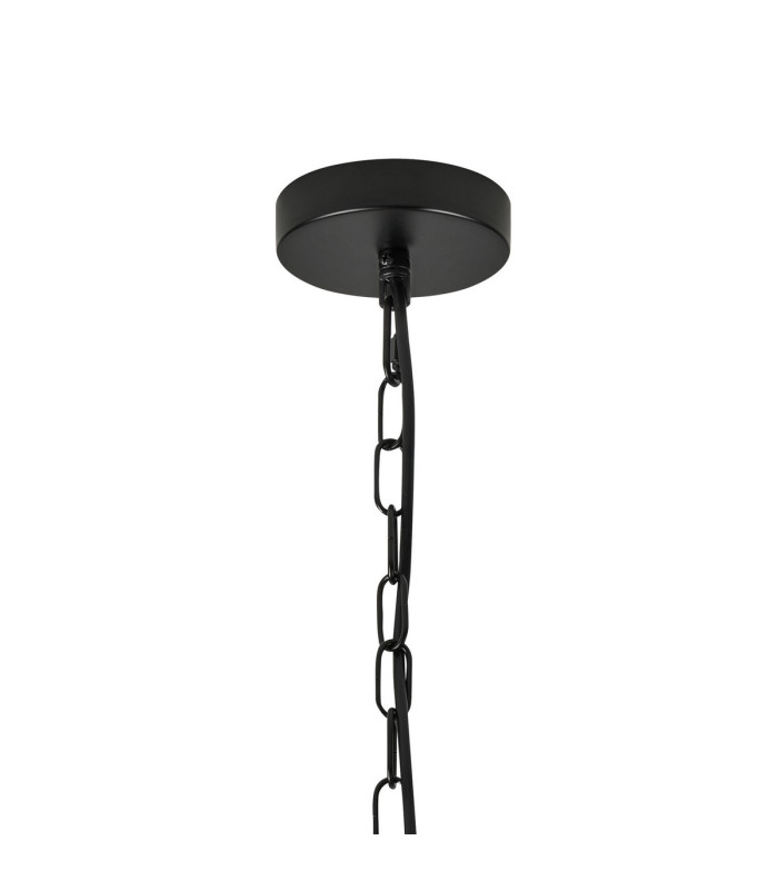 Butler 56.5cm Pendant 4 Light E27 Matt Black / Wide Ribbed Clear (C) Glass-5