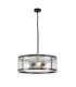Butler 56.5cm Pendant 4 Light E27 Matt Black / Cobbled Clear (D) Glass-1