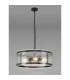 Butler 56.5cm Pendant 4 Light E27 Matt Black / Cobbled Clear (D) Glass-3