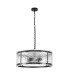 Butler 56.5cm Pendant 4 Light E27 Matt Black / Cobbled Clear (D) Glass-4