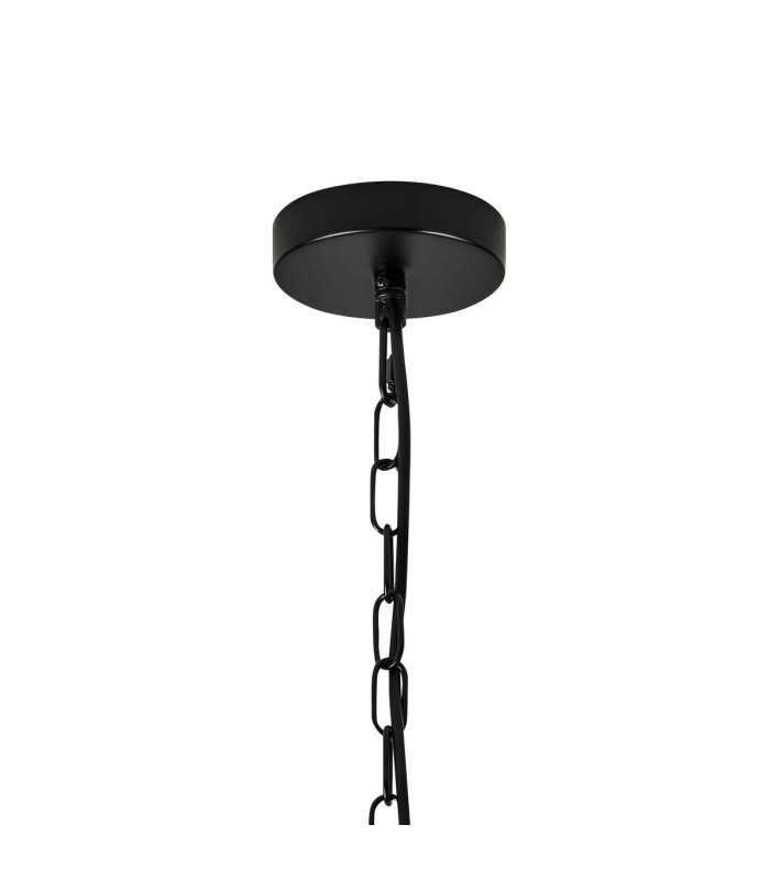 Butler 56.5cm Pendant 4 Light E27 Matt Black / Cobbled Clear (D) Glass-5