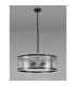 Butler 56.5cm Pendant 4 Light E27 Matt Black / Cobbled Clear (D) Glass-8