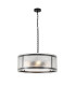 Butler 56.5cm Pendant 4 Light E27 Matt Black / Seeded Clear (E) Glass-1