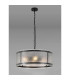 Butler 56.5cm Pendant 4 Light E27 Matt Black / Seeded Clear (E) Glass-3