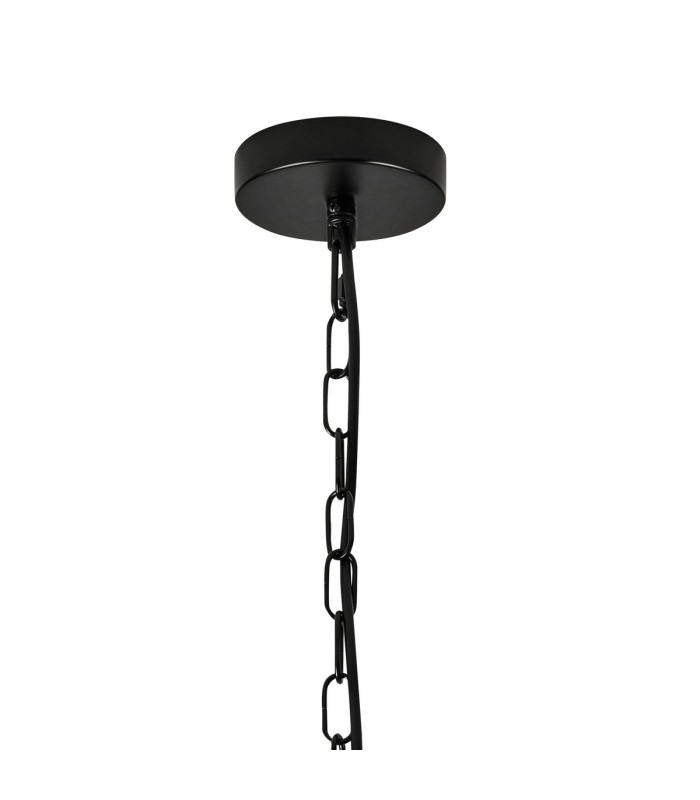 Butler 56.5cm Pendant 4 Light E27 Matt Black / Seeded Clear (E) Glass-5