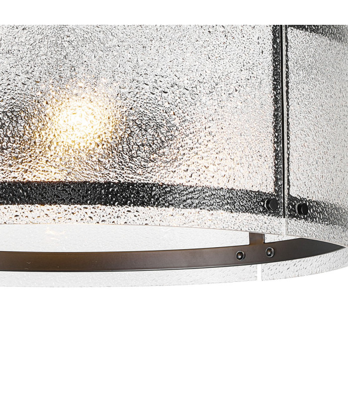 Butler 56.5cm Pendant 4 Light E27 Matt Black / Seeded Clear (E) Glass-7
