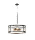 Butler 56.5cm Pendant 4 Light E27 Matt Black / Rippled Clear (F) Glass-1