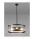 Butler 56.5cm Pendant 4 Light E27 Matt Black / Rippled Clear (F) Glass-3