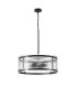 Butler 56.5cm Pendant 4 Light E27 Matt Black / Rippled Clear (F) Glass-4