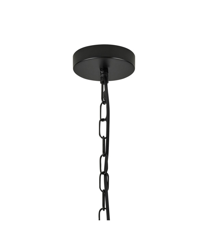 Butler 56.5cm Pendant 4 Light E27 Matt Black / Rippled Clear (F) Glass-5