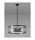 Butler 56.5cm Pendant 4 Light E27 Matt Black / Rippled Clear (F) Glass-8