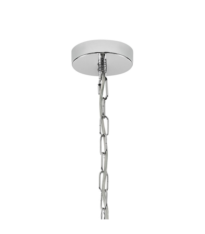 Butler 56.5cm Pendant 4 Light E27 Polished Chrome / Narrow Ribbed Clear (B) Glass-5