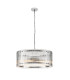 Butler 56.5cm Pendant 4 Light E27 Polished Chrome / Wide Ribbed Clear (C) Glass-1