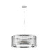 Butler 56.5cm Pendant 4 Light E27 Polished Chrome / Wide Ribbed Clear (C) Glass-4